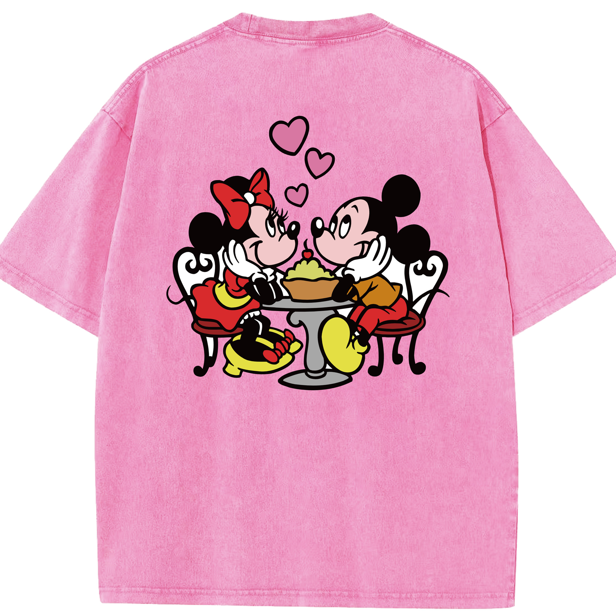 （画像用） ミッキーマウス Mickey Mouse 綿100% ヴィンテージ風 半袖Tシャツ（背面プリント）